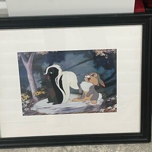 Disney Bambi Skunk and Rabbit Framed Art - Black and White